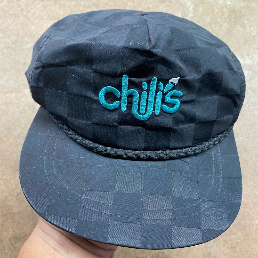 Vintage 80s Chilis Leather Strap Hat